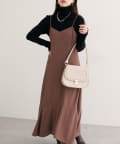 NICE CLAUP / OLIVE des OLIVE OUTLET(ナイスクラップ  / オリーブ デ オリーブ アウトレット) 【natural couture】アシメヘムキャミワンピース