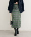 NICE CLAUP / OLIVE des OLIVE OUTLET(ナイスクラップ  / オリーブ デ オリーブ アウトレット) 【natural couture】デザイン釦ラップ風チェックスカート