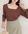 NICE CLAUP / OLIVE des OLIVE OUTLET(ナイスクラップ  / オリーブ デ オリーブ アウトレット) 【natural couture】前後２WAY7分袖リブニット