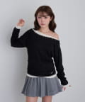 RAY CASSIN(レイカズン) スタッズ付レイヤードロングTシャツ