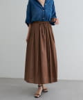 NICE CLAUP / OLIVE des OLIVE OUTLET(ナイスクラップ  / オリーブ デ オリーブ アウトレット) 【LARUTA】コーティングローンギャザースカート