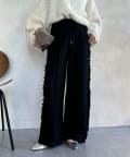DOUDOU(ドゥドゥ) 【WEB限定】カットジョーゼットサイドフリルパンツ