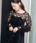 Kastane(カスタネ) 【10.25(土)12:00発売/結婚式/オケージョン/2サイズ展開】シアーチェック×ベロアワンピースSET