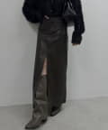 mline(エムライン) [mline]レザースリット スカート