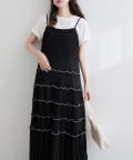 NICE CLAUP / OLIVE des OLIVE OUTLET(ナイスクラップ  / オリーブ デ オリーブ アウトレット) 【natural couture】プリーツメローキャミワンピース