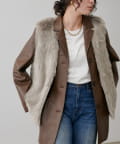 NICE CLAUP / OLIVE des OLIVE OUTLET(ナイスクラップ  / オリーブ デ オリーブ アウトレット) 【LARUTA】ロングフェイクファーベスト