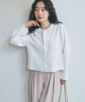 La boutique BonBon】ダブルクロスフロントパールジャケット | OUTLET