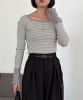 CAPRICIEUX LE'MAGE】ボーダー袖ボタンロンT | OUTLET(アウトレット