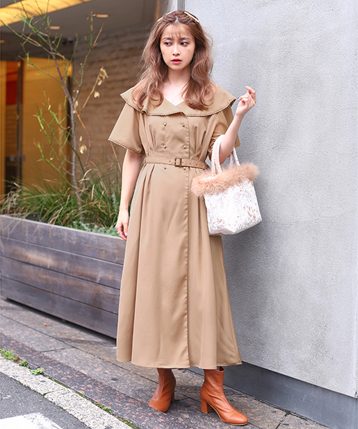 Web Store限定 フリル衿ロングガウンワンピース One After Another Nice Claup ワンアフターアナザー ナイスクラップ レディース Pal Closet パルクローゼット パルグループ公式ファッション通販サイト