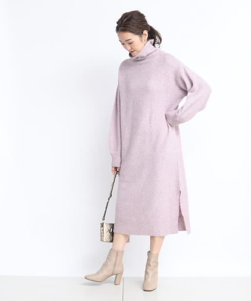 キャメルストレッチタートルワンピース Doudou ドゥドゥ レディース Pal Closet パルクローゼット パルグループ公式ファッション通販サイト