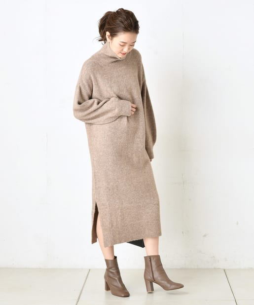 キャメルストレッチタートルワンピース Doudou ドゥドゥ レディース Pal Closet パルクローゼット パルグループ公式ファッション通販サイト