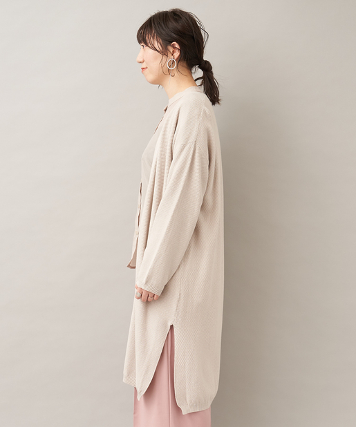 サイドスリット ラーベン編ロングカーディガン Chez Toi シェトワ レディース Pal Closet パルクローゼット パルグループ公式ファッション通販サイト