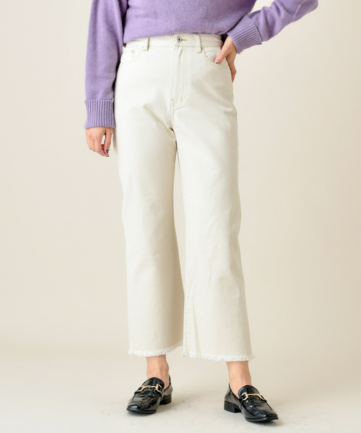 綿麻ツイルハイウエストワイドパンツ Discoat ディスコート レディース Pal Closet パルクローゼット パルグループ公式ファッション通販サイト