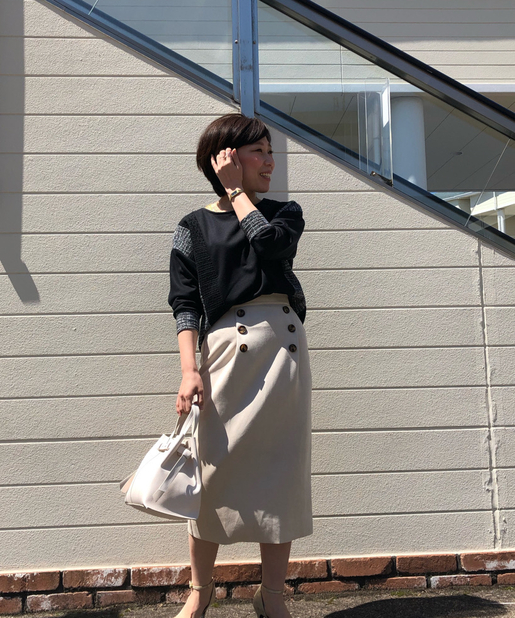 ウエストゴム仕様 ボタンボンディングタイトスカート Chez Toi シェトワ レディース Pal Closet パルクローゼット パルグループ公式ファッション通販サイト