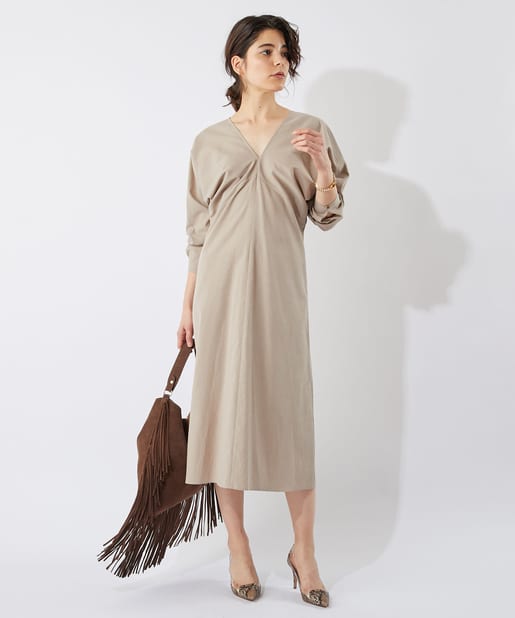 テンセルコットンツイルvネックワンピース Whim Gazette ウィム ガゼット レディース Pal Closet パルクローゼット パルグループ公式ファッション通販サイト