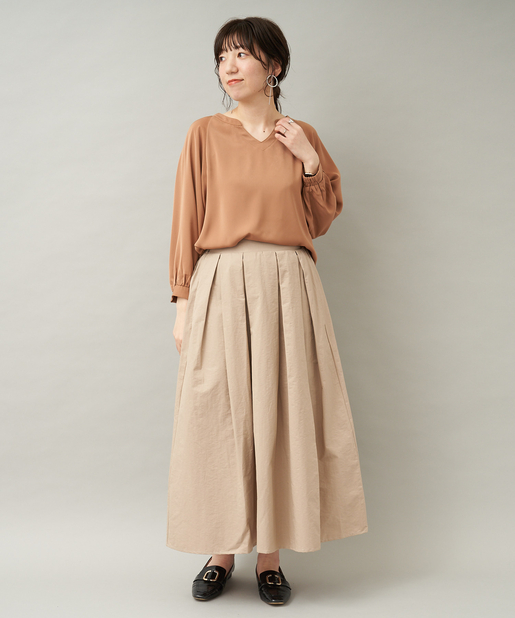 綺麗なａラインシルエット ビックタックハリ光沢スカート Chez Toi シェトワ レディース Pal Closet パルクローゼット パルグループ公式ファッション通販サイト