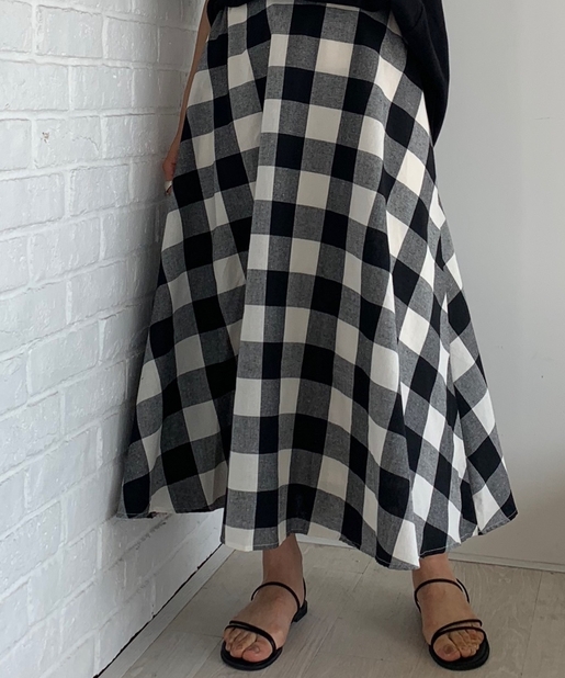 ウエストゴム仕様 大判ギンガムチェックスカート Chez Toi シェトワ レディース Pal Closet パルクローゼット パルグループ公式ファッション通販サイト