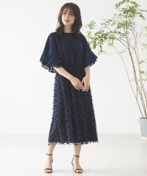 Muveil ミュベール ドットプリントワンピース La Boutique Bonbon ラブティックボンボン レディース Pal Closet パルクローゼット パルグループ公式ファッション通販サイト