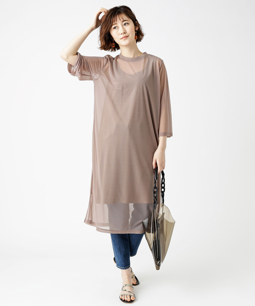 トレンドの透け感 手洗い可 シアーtシャツワンピース Rive Droite リヴドロワ レディース Pal Closet パルクローゼット パルグループ公式ファッション通販サイト