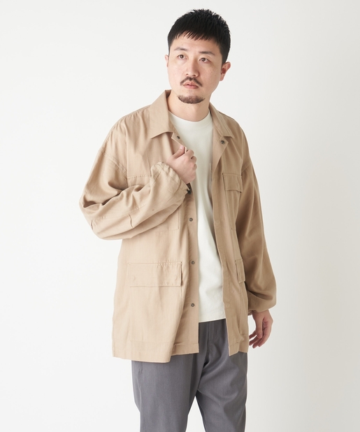 【新品】 サファリジャケット 綿麻オフホワイト Amazon | [D.IIZOO] 春夏秋 紳士服 平折襟 麻ジャケット