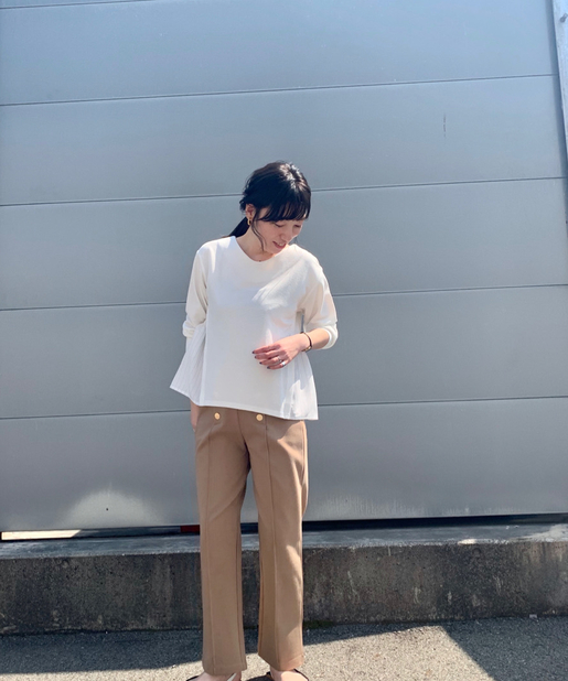非常に高い品質 KAPITALベージュ ワイドパンツ 黒いボタン