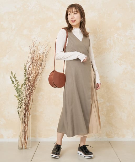 サイドプリーツベルト付きラップワンピース Prose Verse プロズヴェール レディース Pal Closet パルクローゼット パルグループ公式ファッション通販サイト