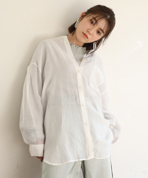 インナー付きシアーシャツ One After Another Nice Claup ワンアフターアナザー ナイスクラップ 店舗在庫リスト Pal Closet パルクローゼット パルグループ公式ファッション通販サイト Pal Closet パルクローゼット パルグループ公式ファッション通販サイト