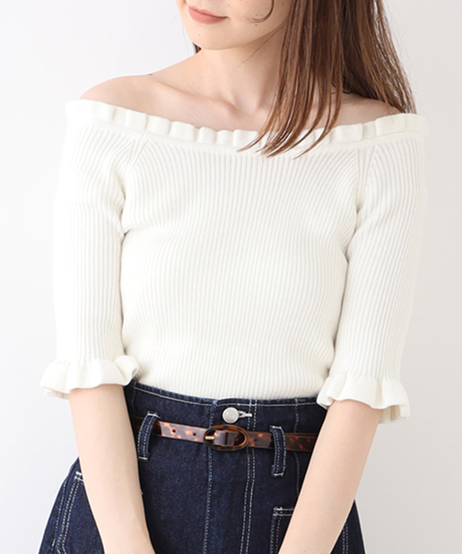 Web限定 フリフリオフショルダーニット One After Another Nice Claup ワンアフターアナザー ナイスクラップ レディース Pal Closet パルクローゼット パルグループ公式ファッション通販サイト