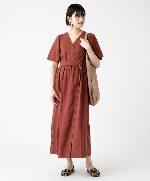 Mystic 麻レーヨンカシュクールワンピース Outlet アウトレット レディース Pal Closet パルクローゼット パルグループ公式ファッション通販サイト