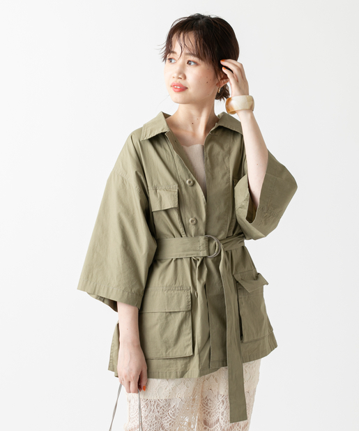 ベルト付サファリシャツ Mystic ミスティック レディース Pal Closet パルクローゼット パルグループ公式ファッション 通販サイト
