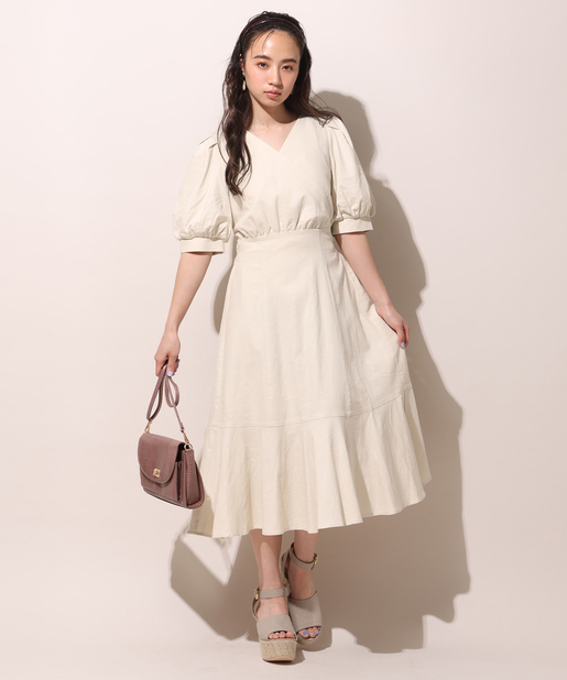 リネン風袖ボリュームワンピース One After Another Nice Claup ワンアフターアナザー ナイスクラップ レディース Pal Closet パルクローゼット パルグループ公式ファッション通販サイト