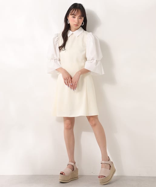 袖コンシャス襟付きワンピース One After Another Nice Claup ワンアフターアナザー ナイスクラップ レディース Pal Closet パルクローゼット パルグループ公式ファッション通販サイト