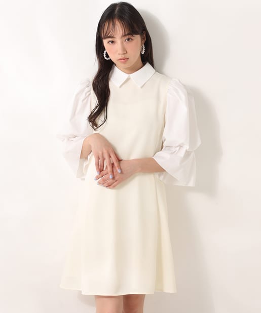 袖コンシャス襟付きワンピース One After Another Nice Claup ワンアフターアナザー ナイスクラップ レディース Pal Closet パルクローゼット パルグループ公式ファッション通販サイト