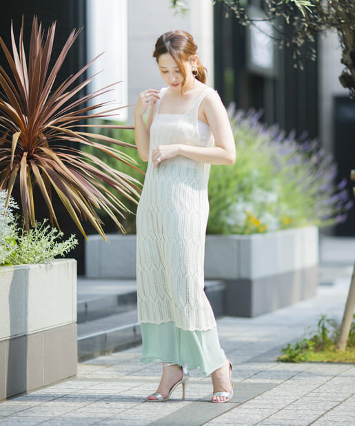 リラクシークロシェキャミワンピース Mona Belinda モナ ベリンダ レディース Pal Closet パルクローゼット パルグループ公式ファッション通販サイト