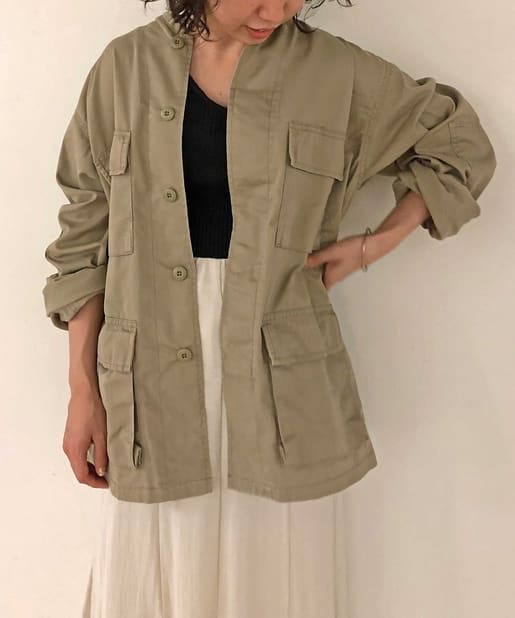 Rothco ロスコ ミリタリーノーカラーブルゾン Omekashi オメカシ レディース Pal Closet パルクローゼット パルグループ公式ファッション通販サイト