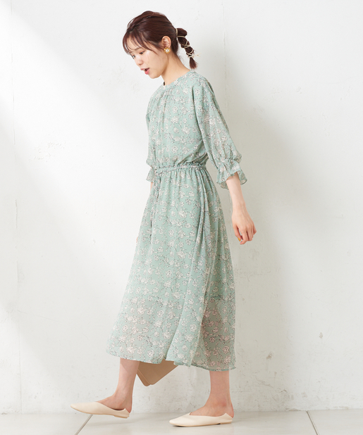 花柄シフォンワンピース Nice Claup Outlet ナイスクラップ アウトレット レディース Pal Closet パルクローゼット パルグループ公式ファッション通販サイト