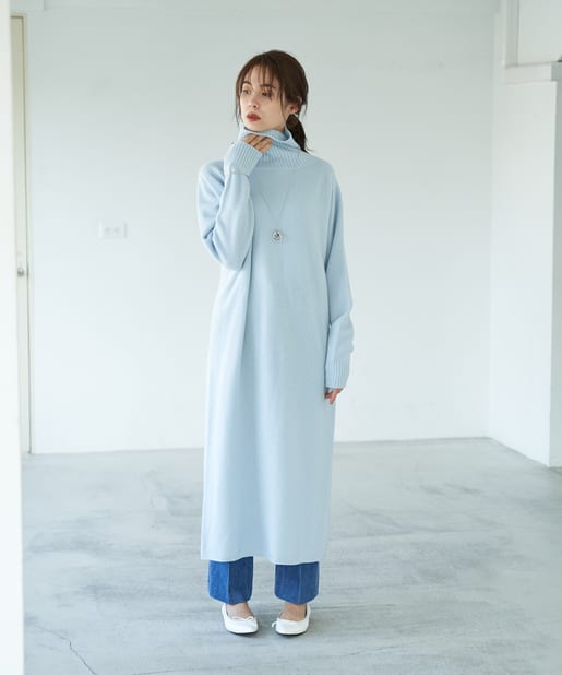 2way ウールカシミヤタートルスリットロングワンピース La Boutique Bonbon ラブティックボンボン レディース Pal Closet パルクローゼット パルグループ公式ファッション通販サイト