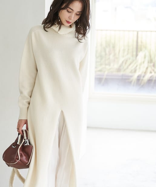 2way ウールカシミヤタートルスリットロングワンピース La Boutique Bonbon ラブティックボンボン レディース Pal Closet パルクローゼット パルグループ公式ファッション通販サイト