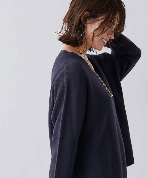 un dix cors(アンディコール) 【定番の人気ニット】フェルモVネックルーズニット