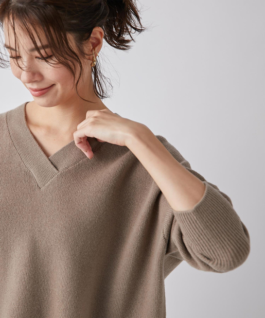 un dix cors(アンディコール) 【定番の人気ニット】フェルモVネックルーズニット