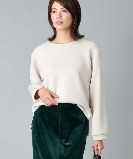 un dix cors(アンディコール) 【《柔らかな着心地》手洗い可】ダンボールプルオーバーカットソー