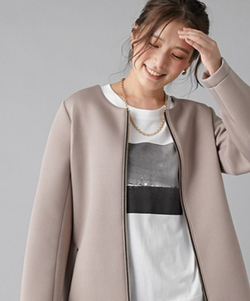 un dix cors(アンディコール) 【軽い羽織心地】カットボンディングZIPコート