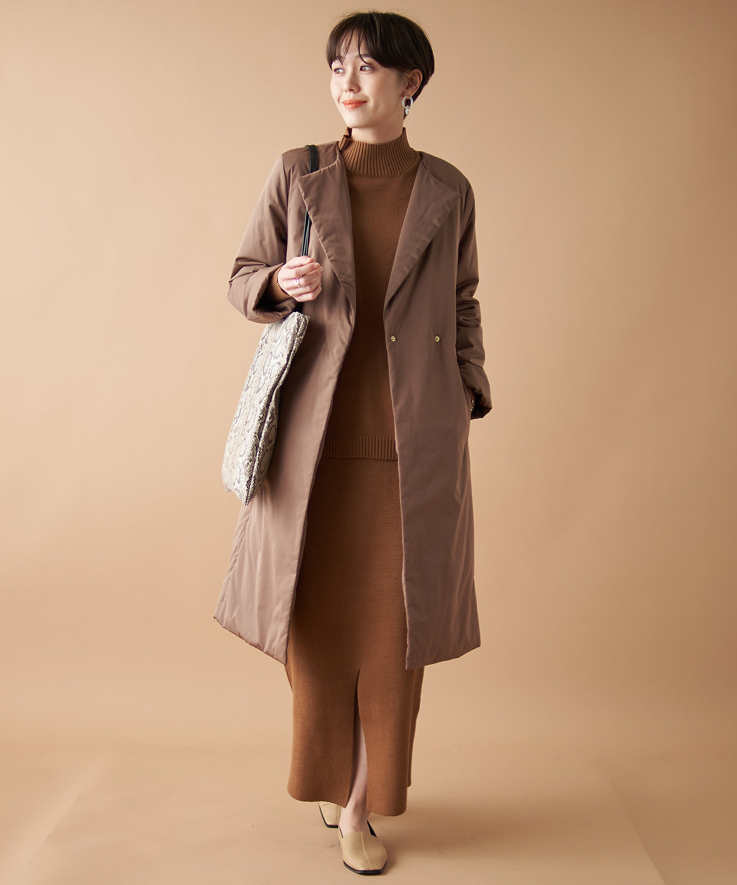 un dix cors(アンディコール) 【通勤にもおすすめ】シートダウンノーカラーコート