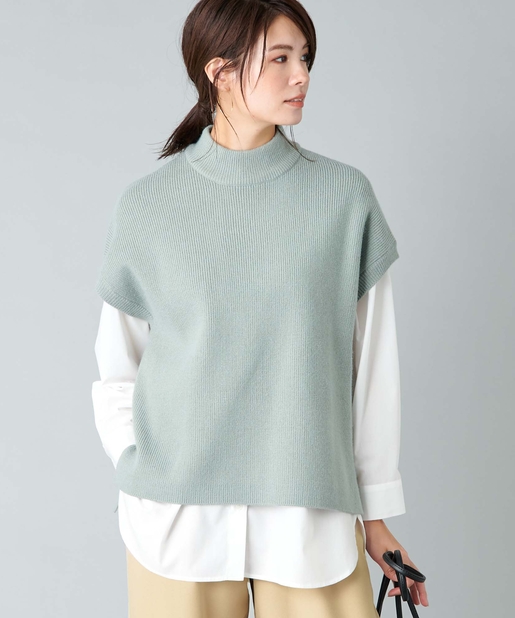 un dix cors(アンディコール) 【《セットアイテムで時短おしゃれ》手洗い可】アンチピリングニット×シャツセット