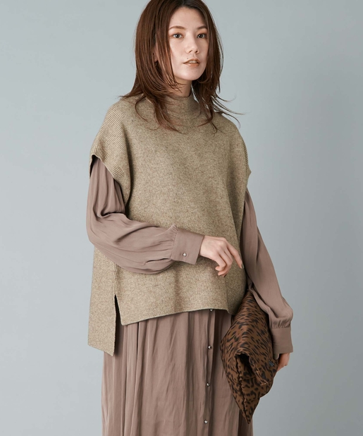 un dix cors(アンディコール) 【《セットアイテムで時短おしゃれ》手洗い可】アンチピリングニット×シャツセット