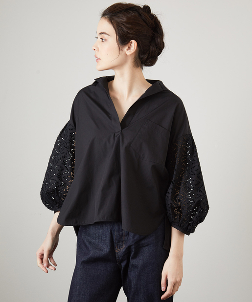 通販激安】 トップス TICCA レースパフスリーブシャツ Koushiki saito 通販激安】 トップス TICCA レースパフスリーブシャツ Koushiki saito