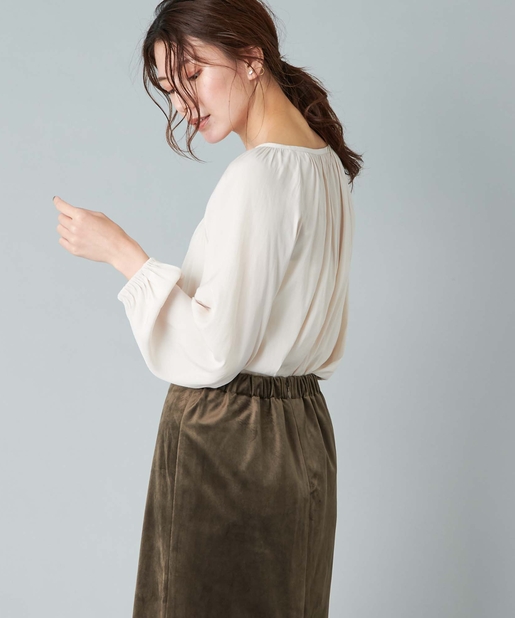 un dix cors(アンディコール) 【《定番のマストアイテム》手洗い可】2wayネックギャザーブラウス