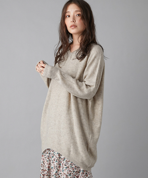 un dix cors(アンディコール) ここでしか手に入らない！【WEB限定・手洗い可】Vネックコクーンチュニック