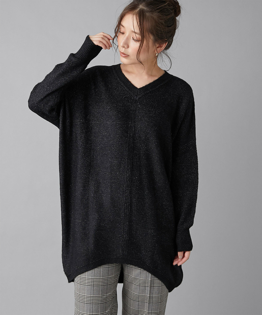 un dix cors(アンディコール) ここでしか手に入らない！【WEB限定・手洗い可】Vネックコクーンチュニック