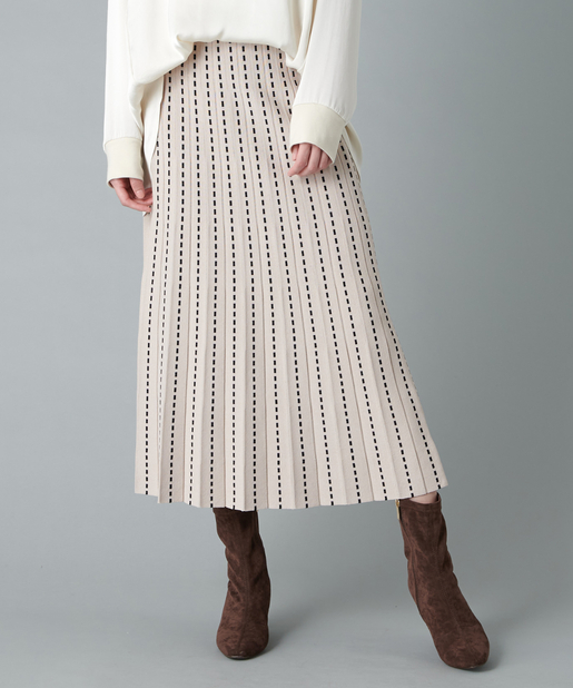 un dix cors(アンディコール) 【《女性らしい柔らかな雰囲気》手洗い可】フレアニットスカート